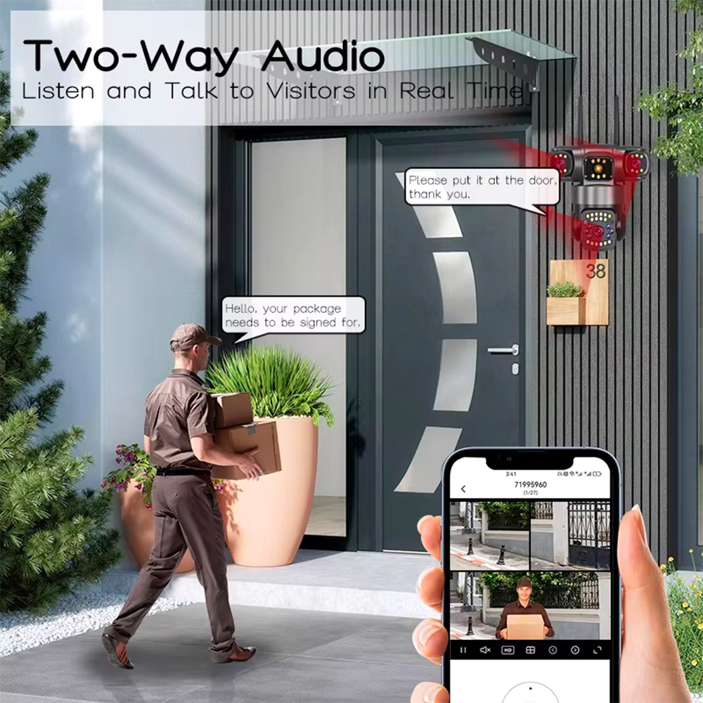 Cámara IP inalámbrica de alta resolución gran angular WiFi Webcam para sistema de alarma de seguridad en el hogar Control de aplicación de cámara de red - Imagen 5