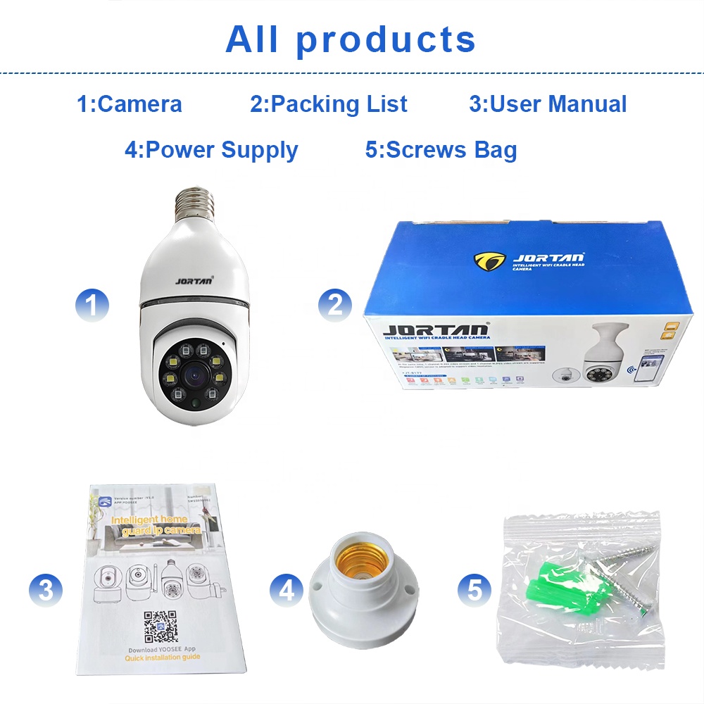 Color visión nocturna inalámbrica Wifi cámara de seguridad inteligente 1080P 360 rotación Wifi IP PTZ bombilla cámara para exteriores - Imagen 2